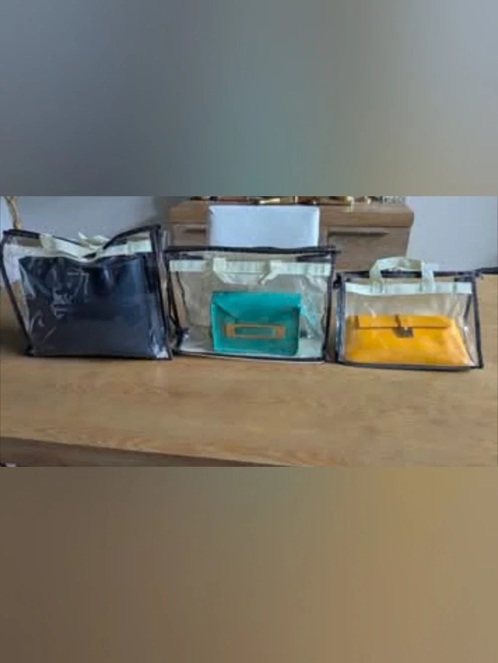 3 Piece Vercord clear handbag storage organizers